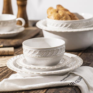 Vente en gros Ensemble de vaisselle en céramique d'hôtel personnalisable moderne à motifs de fruits gaufré écologique allant au micro-ondes et au lave-vaisselle - Product Image 3