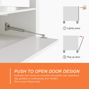 Soporte de TV <span class=keywords><strong>para</strong></span> soportes de TV de 75 pulgadas con luces LED, consola de medios, gabinete de centro de entretenimiento, mesa de televisión con 6 Estantes abiertos - Product Image 6