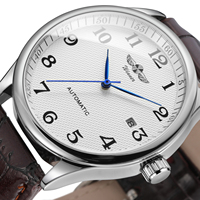 Montre mécanique automatique T-winner, nouveau design de mode, logo personnalisé, simple, fine, squelette, de qualité, lumineuse, pour hommes