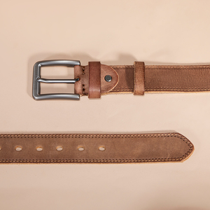 Nouvelle ceinture en cuir de vachette à grain supérieur pour hommes, ceinture rétro décontractée en cuir véritable à boucle aiguille tendance chinoise de l'usine source - Product Image 5