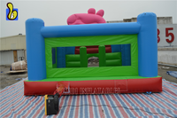 Château gonflable commercial en PVC 0,5 mm, thème cochon rose, château gonflable de dessin animé