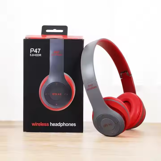 P47 BT Compatible Headphones BT Headphones Radio Aux Cable Fone Headset Foldable Card Plug-In Wireless Headset
