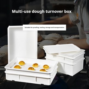 Boîtes de levage et de stockage empilables multifonctionnelles en plastique blanc avec couvercles pour boulangerie et cuisine - Product Image 2