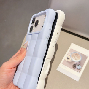 New Macaron Colors Liquid Silicone Wave Edge Phone case for <b>iphone</b> 18 17 16 Pro Max with Cloud Wristband Shockproof Rear Cover - Product Image 5