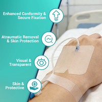 Pansement médical en silicone PU BLUENJOY, couvre-plaie imperméable en silicone PU, bandage transparent en silicone, ruban adhésif pour cathéter IV, patch adhésif