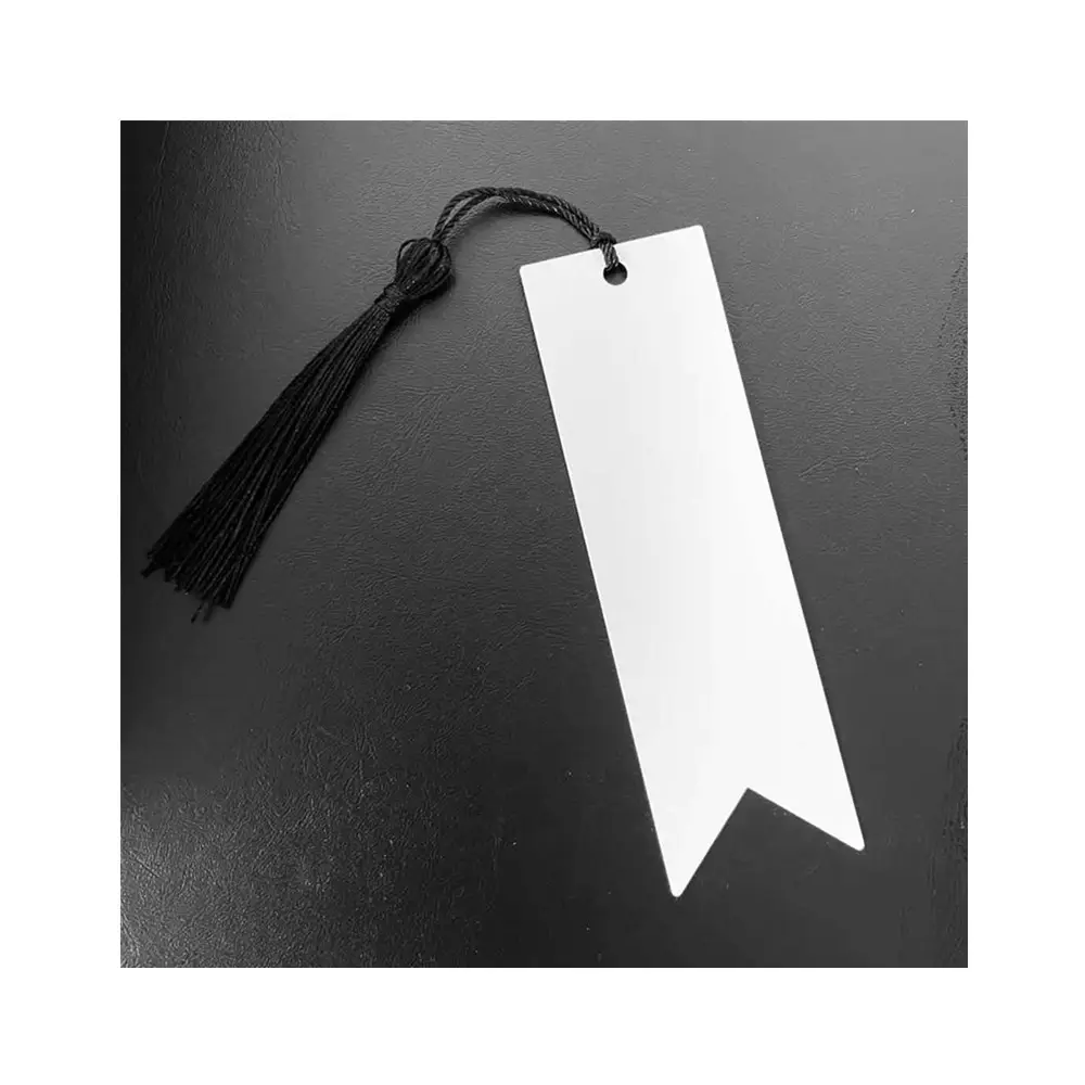 2021 Hot Selling Single Double Sided Sublimation Aluminum Bookmark Blank Metal Heat Transfer Book Marks with Tassels