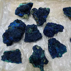 Natural Rough Blue Azurite Crystal Specimen Raw Stone Azurite And Malachite Mineral Specimen for sale