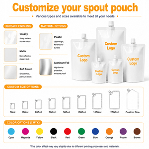 Pochettes souples transparentes personnalisées de 2L et 5L avec bec verseur, poignée et valve, anti-corrosion et étanches - Product Image 4