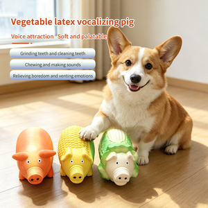 Natural Latex Squeaky <b>Dog</b> Chew Toy Spotted Pig Interactive Teething Training Pet Toy - Product Image 5