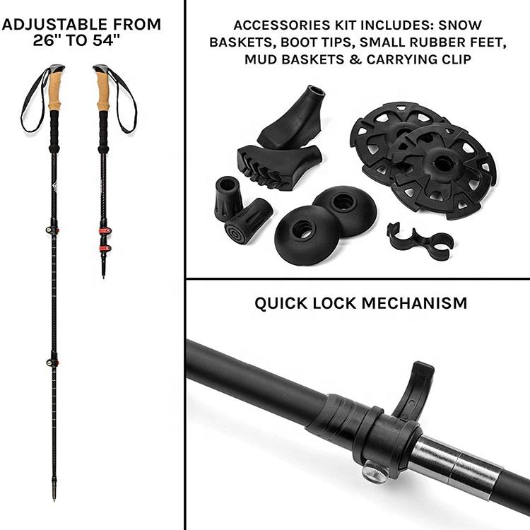 Adjustable Stretchable Locks and Anti-slip Handle Carbon Fiber