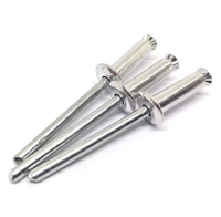 Rivets aveugles à tête ronde DIN 7337 3.2x10 en aluminium poli pour signalétique et présentoirs