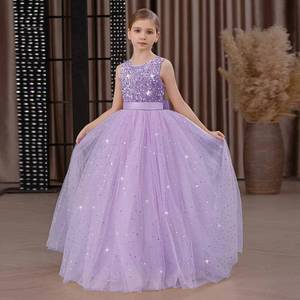 Robe longue de princesse en tulle pour filles, idéale pour mariage, spectacle de piano, scène, fête d'anniversaire ou déguisement - Product Image 6