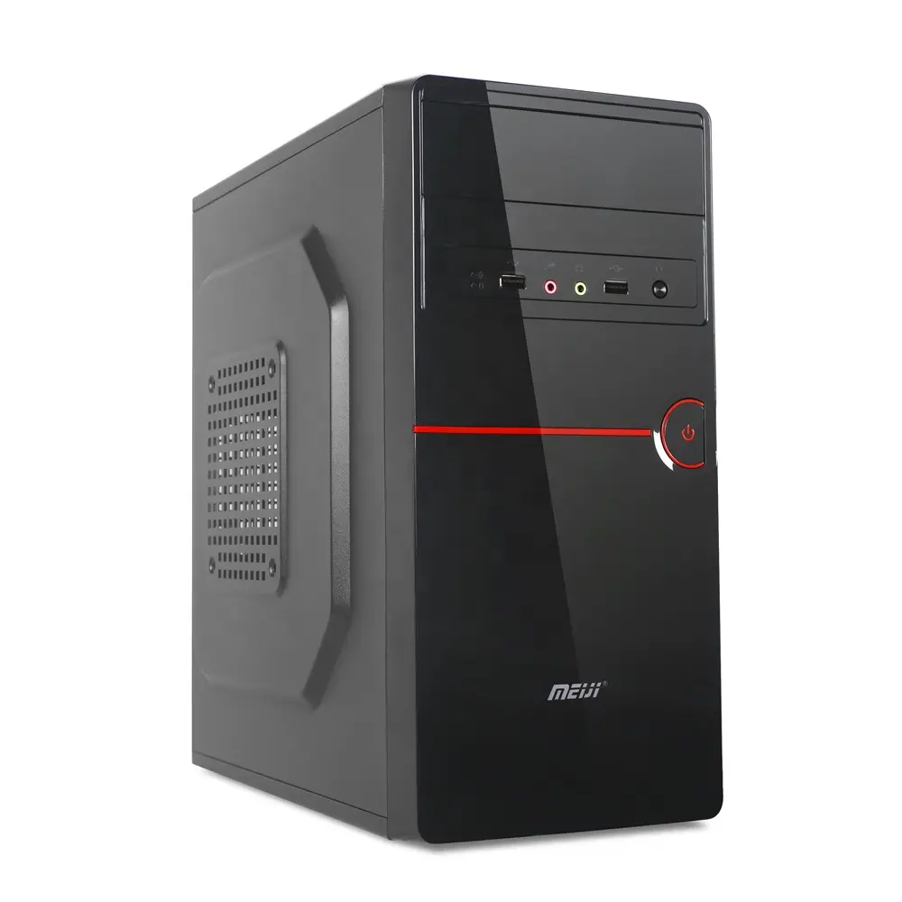 PC Desktop Computer Case Office Black with Front Panel Dual USB Dual HD AUDIO Rohs OEM Mid Tower PC Case