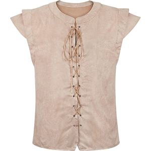 Amazoned Viking Pirate Suede Vest Renaissance Halloween <span class=keywords><strong>Cosplay</strong></span> Túnica Disfraz Proveedor al por mayor - Product Image 6