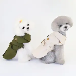 小型犬用秋冬用ペットブリティッシュスタイルトリコラーウォームコート秋ジャケット