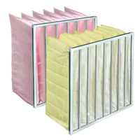 Filtre à poche de 1 m en fibre synthétique à 80 %, efficacité moyenne F5-F8, cadre en aluminium, préfiltre CVC avec porosité de 1 m