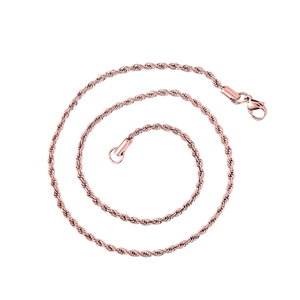SC001 3,5mm 16" 18" 20" 22" <span class=keywords><strong>24</strong></span>" Zoll Roségold Beschichtete Edelstahl-Seilkette Halskette Hip-Hop-Schmuck für Männer und Frauen - Product Image 4