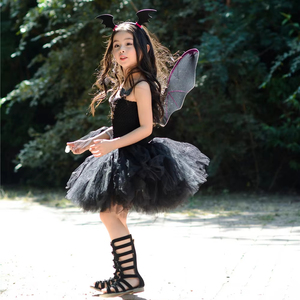Vestito di Halloween per Bambine, Costume da Piccola Vampira Nera, Abbigliamento per Feste per Bambini, Abiti Tutu alla Moda per Ragazze - Product Image 3