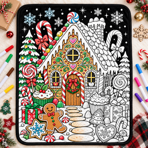 Manta de Felpa Rectangular para Colorear DIY de Navidad, Manta de Raschel para Niños y Familia, Uso Doméstico en Invierno - Product Image 4