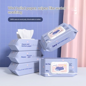 Lingettes humides jetables biodégradables pour usage domestique, lingettes nettoyantes pour les fesses, paquet de 80 lingettes grand format, vente en gros - Product Image 2