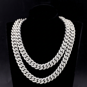 Chaîne de luxe incurvée en diamants glacés, moissanite VVS, plaqué or, argent sterling 925, certificat GRA, passe le testeur de diamants. - Product Image 1