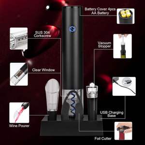 Top Sellers <b>Electric</b> Wine <b>Opener</b> Gift Set One Touch <b>Electric</b> Bottle <b>Opener</b> with Charging Base Set - Product Image 2