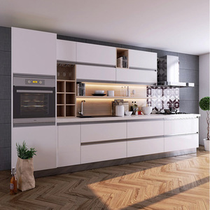 Meubles de maison Vercca fabriqués en Chine, design personnalisé, luxe, emballage plat, armoires de cuisine modernes en bois laqué blanc bon marché, modulaires - Product Image 3