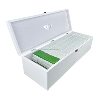 Boîte de Mahjong en laque de piano polonaise blanche haut de gamme personnalisée | Coffret cadeau portable en bois avec poignée et serrure