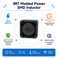 Induktor SDRH74 4R7 SMD Arus Tinggi DCR Rendah Semi-Terperisai Inti Ferit MnZn Kepadatan Daya Kompak
