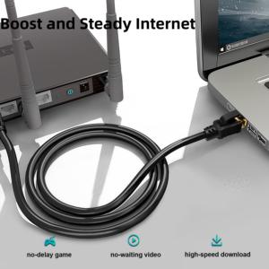 สายแลน <span class=keywords><strong>Elecom</strong></span> Pure Copper CAT8 ยาว 5 เมตร 40Gbps ป้องกันการพันกัน สายถักหุ้มฉนวนไนลอน สีดำ รุ่น CAT-1005 สำหรับคอมพิวเตอร์ - Product Image 2