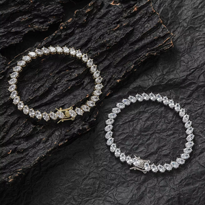 Tennis <b>Bracelet</b>, Goose 4-claw <b>Copper</b> Inlaid Zircon Couple Hand Jewelry Stacked Dai Feng Tanjing Fashion Lijing Necklace - Product Image 1