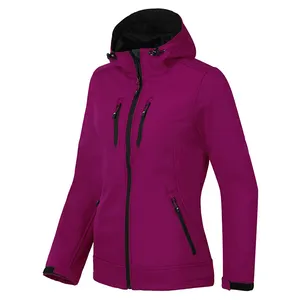 Women's Ski With Removable Hood Fleece Lined And Water Repellent Softshell Jacket