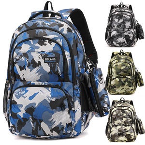 Gran capacidad impermeable poliéster malla forro Oxford cremallera cierre mochila nuevo diseño moda estudiante mochila - Product Image 1