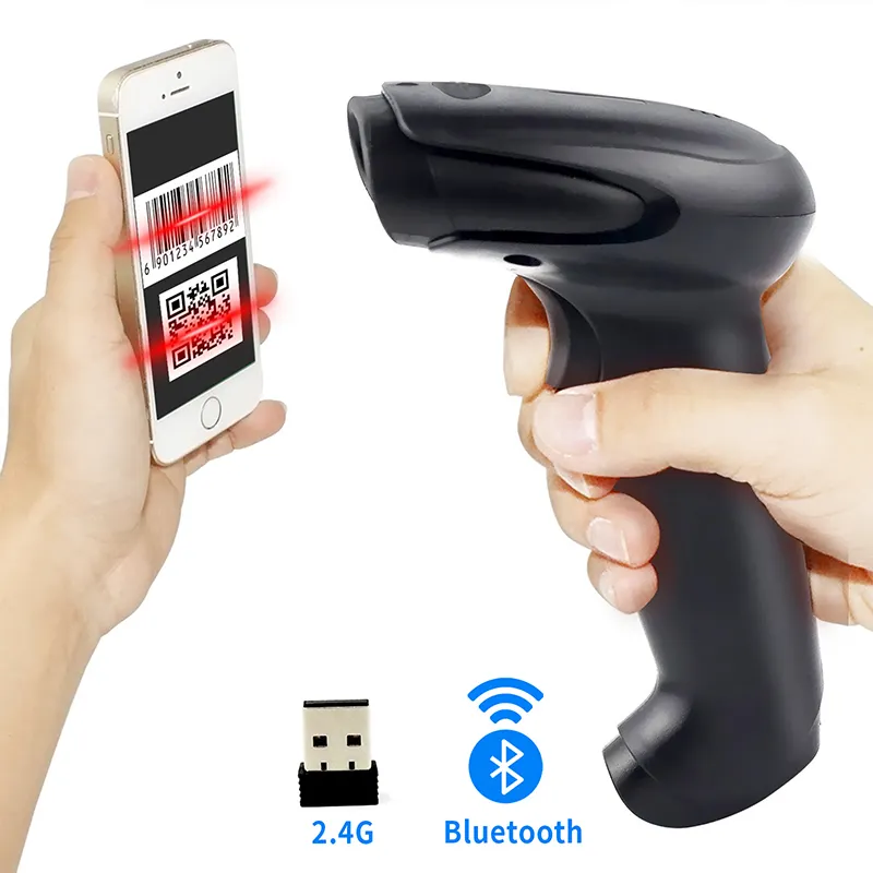 handheld QR code Scanner Android Barcode Scanning Gun 1D 2D USB Wireless Wired Bar code Reader