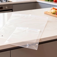 Nouvelles pochettes en plastique LDPE durables avec logo personnalisé imprimé en gravure, emballage pour bikini, finition mate givrée, réutilisables, avec fermeture éclair, pour supermarché