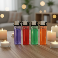 Briquet à gaz jetable classique en plastique transparent, écologique et sûr, pour usage quotidien et cadeaux, vente en gros simple