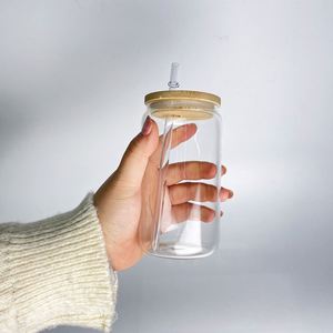 Us Warehouse Sublimation Blank 12 16 Oz Soda Cola Tumbler <b>Cup</b> Beer Glass Can Mugs With Bamboo <b>Lid</b> <b>and</b> <b>Straw</b> - Product Image 1