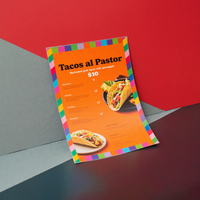 Flyers imprimés en couleur personnalisés, brochures, livrets, dépliants de menu de restaurant à emporter, services de papier d'impression