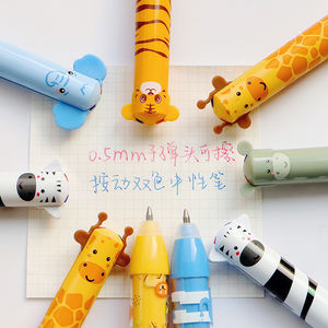 Nieuwe Groothandel Briefpapier Kleurrijke Pennen 0.5Mm 2 Kleuren Kawaii Dier Uitwisbare Gel Inkt Pen Voor Scholieren - Product Image 2
