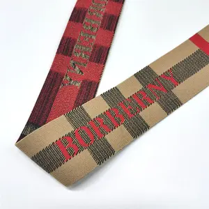 Faixa de tecido de poliéster, personalizada, estampada, malha, roupa íntima, cinto, jacquard, fita elástica macia, para roupa íntima