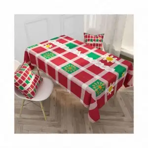 テーブルクロス布ストレッチカバー用クリスマス長方形洗えるポリエステルテーブルクロスで白い長方形の6フィートを投げる