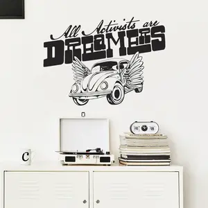 Englisch personal isierte kreative Auto Wanda uf kleber Winged Flying Car Decals Wohnzimmer dekorative Tapete