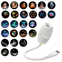 Mini projecteur Salange USB, modes de lumière nocturne étoilée, décoration intérieure portable pour voiture, lampe de projecteur pour chambres à coucher
