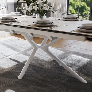 Fournisseur de meubles de salle à manger, <span class=keywords><strong>table</strong></span> à manger <span class=keywords><strong>extensible</strong></span> pliante solide, Tavolo Da Pranzo Allungabile, beige effet marbre - Product Image 3