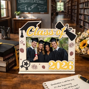 Cadre <span class=keywords><strong>photo</strong></span> <span class=keywords><strong>de</strong></span> table en bois pour <span class=keywords><strong>la</strong></span> remise des diplômes, promotion 2026, cadeau pour les seniors du collège, cadre <span class=keywords><strong>photo</strong></span> décoratif <span class=keywords><strong>de</strong></span> table, livraison directe - Product Image 2