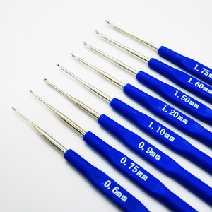 ชุดเข็มโครเชต์ 0.6 มม. ถึง 1.75 มม. สีฟ้า ทำจากพลาสติก สำหรับงานถักนิตติ้งและโครเชต์ - Product Image 2
