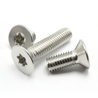 Vente en gros M2M3M4M5M6M8M10 vis torx à tête fraisée acier inoxydable 304 316 boulons torx à tête plate