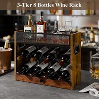 Estante para Botellas de Vino de Acero y Madera de Diseño Rústico y Simple, Embalaje de Regalo para el Hogar