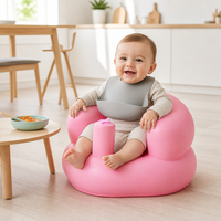 Chaise gonflable rose en PVC pour bébé, siège d'apprentissage pour tout-petit, canapé d'apprentissage de la position assise, facile à nettoyer, chaise haute portable