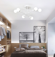 Luminaire de plafond LED de luxe en gros, luminaire en fer forgé en forme de branche pour restaurant, hôtel, salon, suspension industrielle